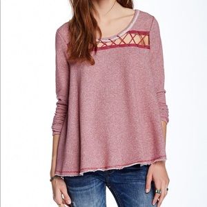 Free People Lacey Love Striped Trapeze Pullover